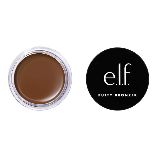 e.l.f. Putty Bronzer, Creamy & Highly Pigmented Formula, Creates a Long-Lasting Bronzed Glow, Infused with Argan Oil & Vitamin E, Sun Kissed, 0.35 Oz