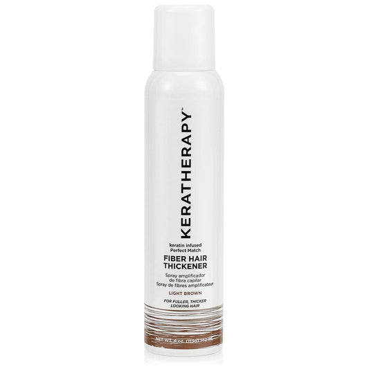 Keratherapy Keratin Infused Perfect Match Fiber Hair Thickener Spray, Light Brown, 4 fl. oz., 140 ml - Volumizing, Thickening, & Concealing Hairspray for Scalp Coverage, Roots & Thinning Areas