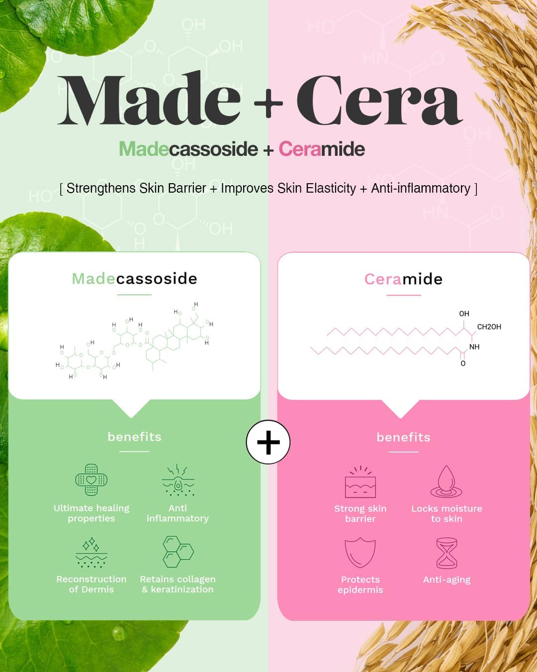 SKINRxLAB MadeCera Cream Double Essence Korean Toner 2 Pack - Hydrating and Soothing Toner with Milk Protein, Ceramide, Beta-Glucan - Moisturizing Strawberry Milky for Irritated Skin