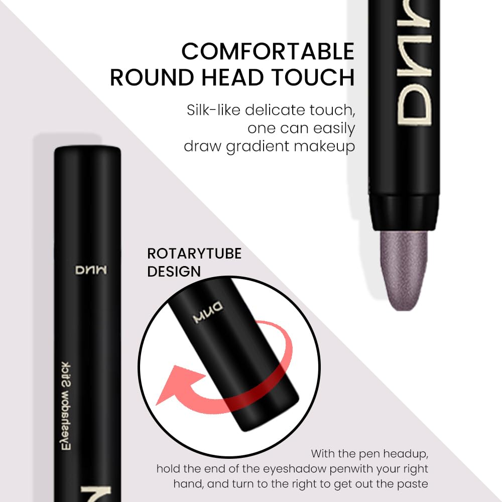 evpct 2Pcs Cream Eyeshadow Sticks Set for Eyes Waterproof, Cocoa Shimmer & Smoky Amethyst Shimmer Matte Eye shadow Stick Pencil Pen Bulk sombras en crema para ojos 21+24