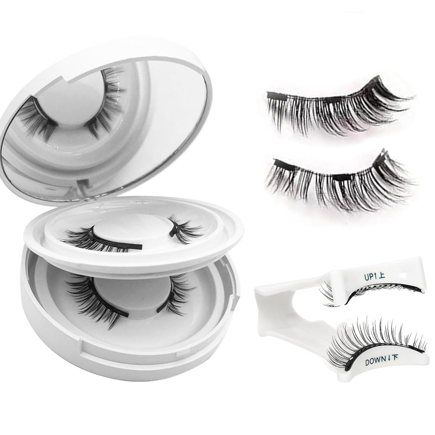 Ealra Craft Magnetic Eyelashes with Applicator,Lumentes Magnetic Eyelashes,3D Soft Flex,Reusable No Glue Needed Soft Lashes for Wmen with All-Day Wear(Natural#04+Simple#06)