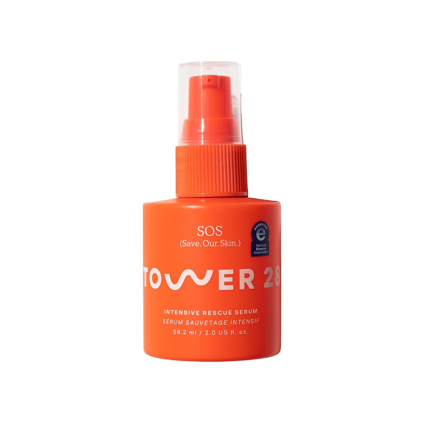 Tower 28 SOS Intensive Rescue Serum for Sensitive Skin, Hypochlorous Acid Skin Care, Helps Reduce Face Redness, Safe for All Skin Types, 2 FL Oz