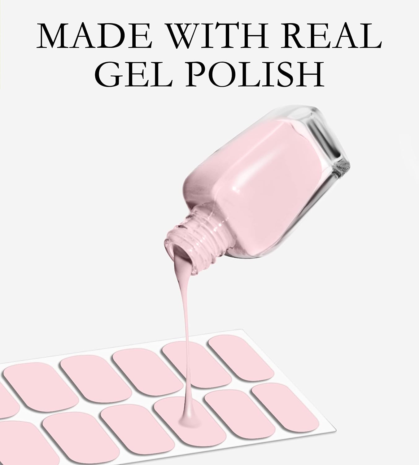 Nail Polish Strips, 32PCS Salon Quality Wraps, Long Lasting Gel Nail Stickers for Women Easy Apply& Remove (Yellow Peach)
