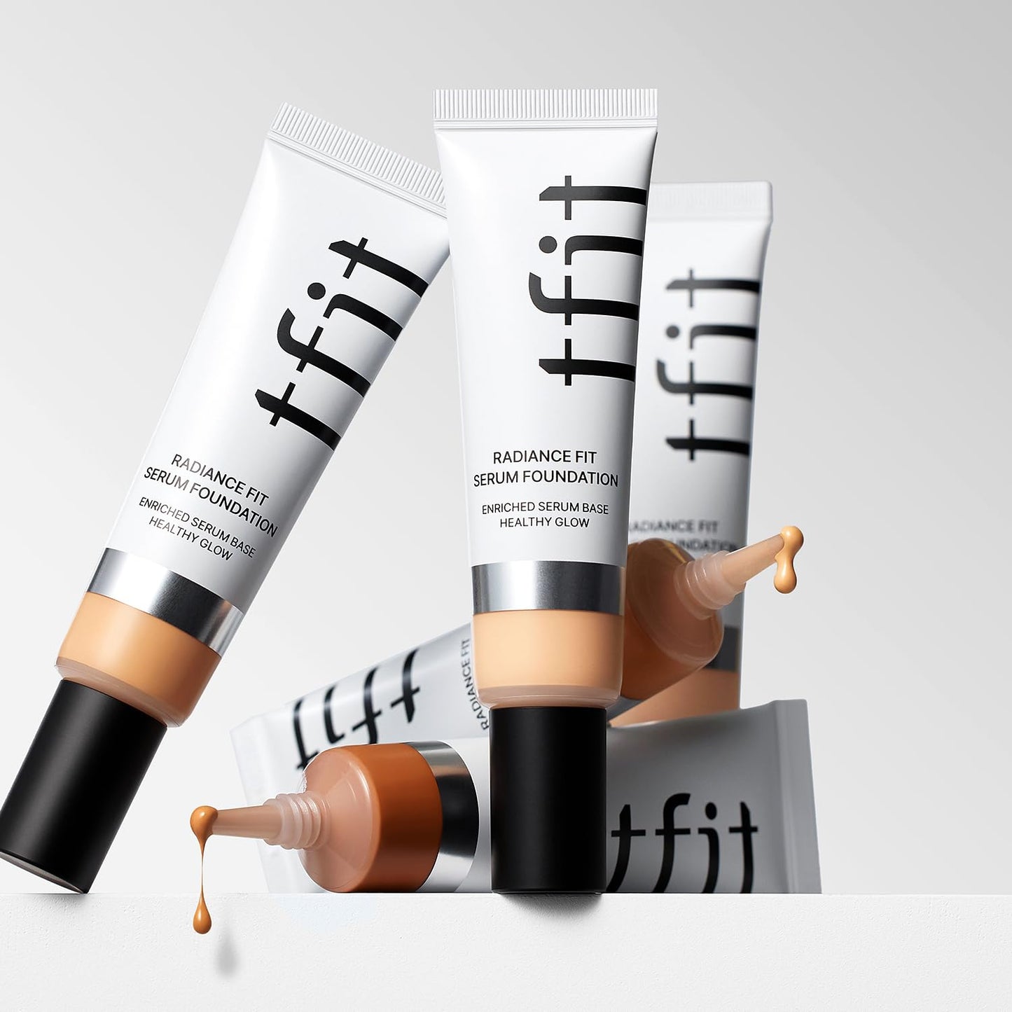 TFIT Radiance Fit Serum Foundation - Flawless Coverage, Dewy finish, Long-lasting, Lightweight, Korean Makeup,1.05 Oz. (W08 Tan, 1.05 Oz.)