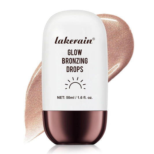 Bronzing Drops For Face, Liquid Bronzer Glow Drops, Face Body Shimmer Glow Illuminator, Nourishing Skincare Bronzer Shimmer Oil, Waterproof Moisturizing Body Highlighter(01 Champagne Shimmer)
