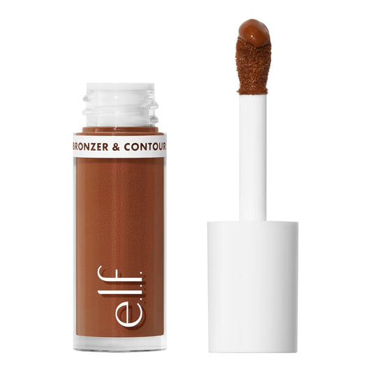 e.l.f. Camo Liquid Bronzer & Contour, Silky Highly Pigmented Formula, Creates a Long-Lasting Bronzed Glow & Natural Look, Vegan & Cruelty-Free, 8 Deep