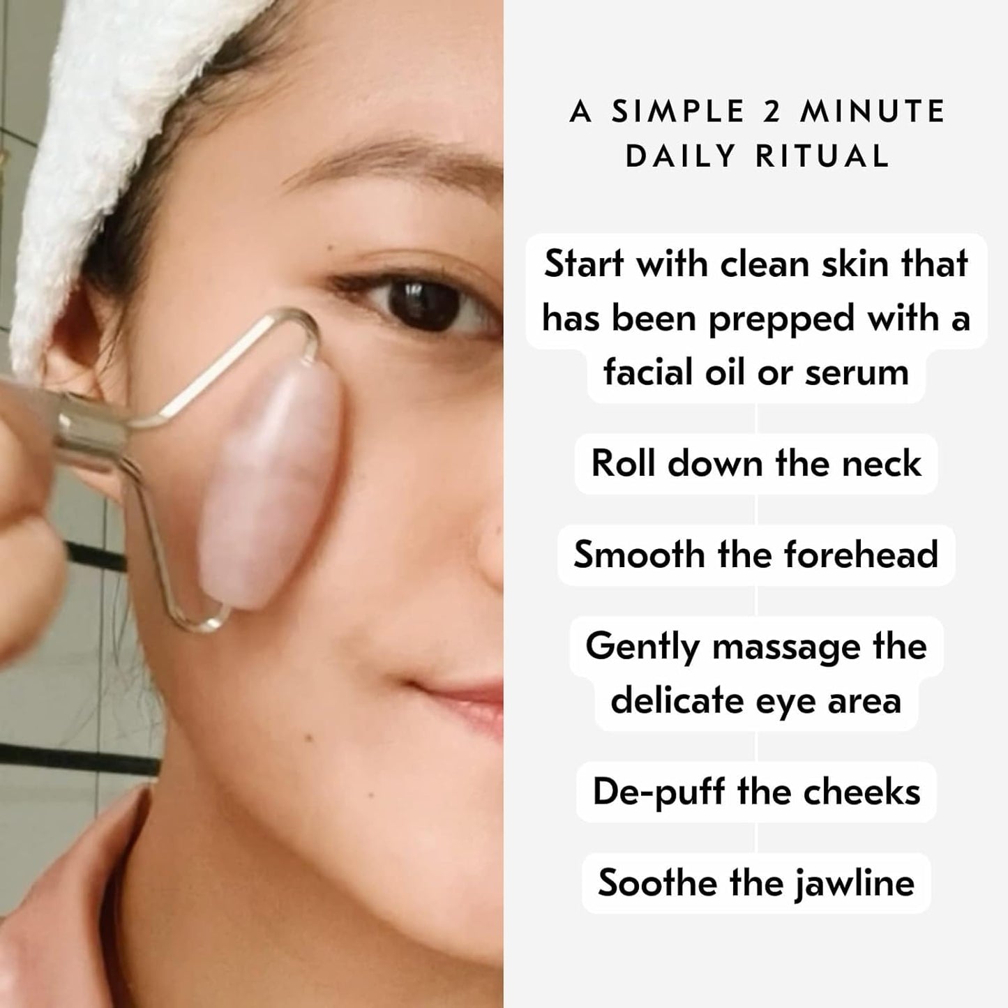 Mount Lai Warming Black Obsidian Facial Roller – The Stone of Clarity, Detoxifying Face Roller Tool for Purified Skin, Relaxation & Improved Circulation, Facial Massager Tool for Self-Care Ritual