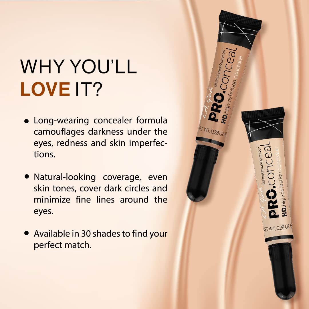 L.A. Girl Pro Conceal HD Concealer, Classic Ivory, 0.28 Ounce