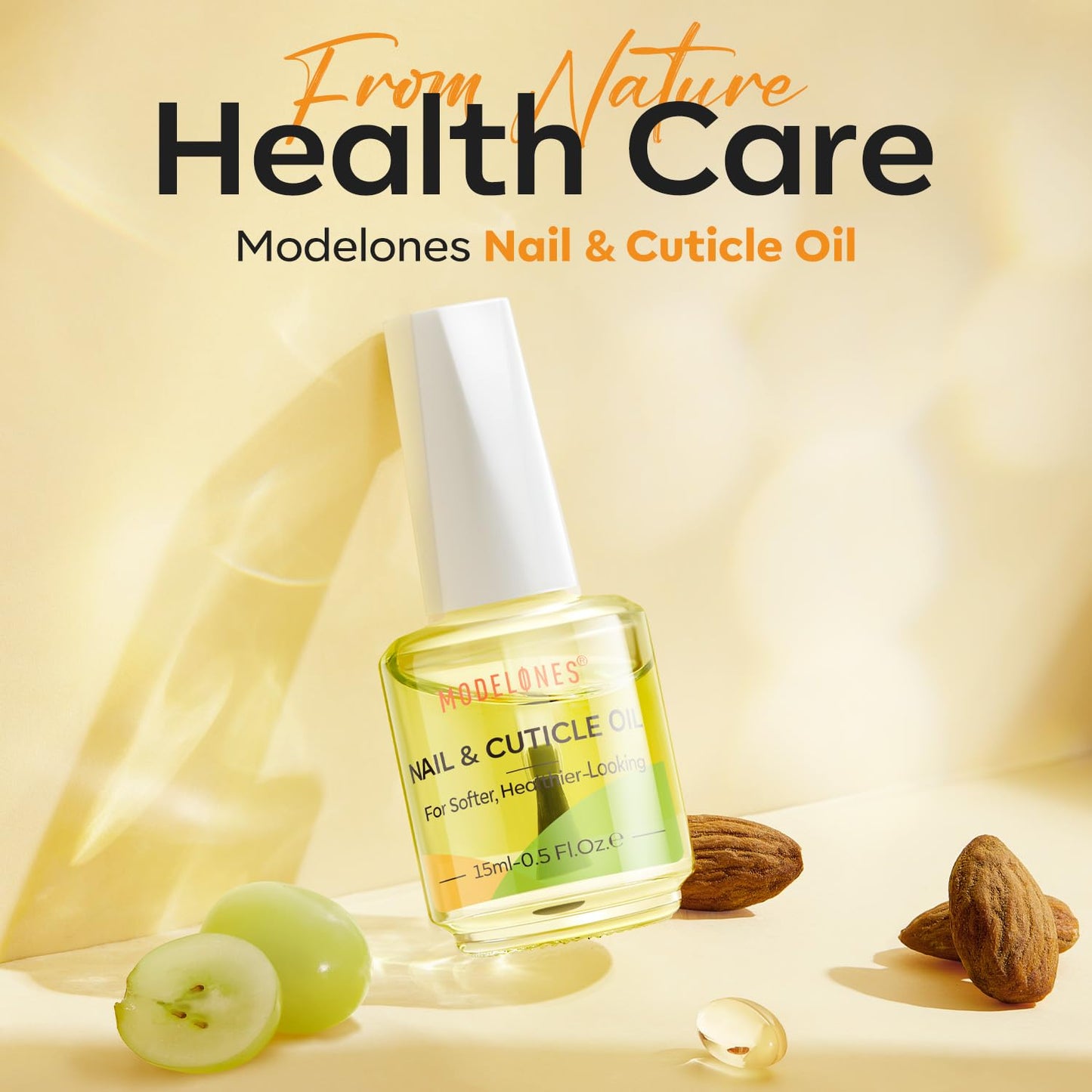 modelones Cuticle Oil for Nails, Natural Nail Oil Cuticle Softener for Women Nail Oils Cuticle Care 15ml