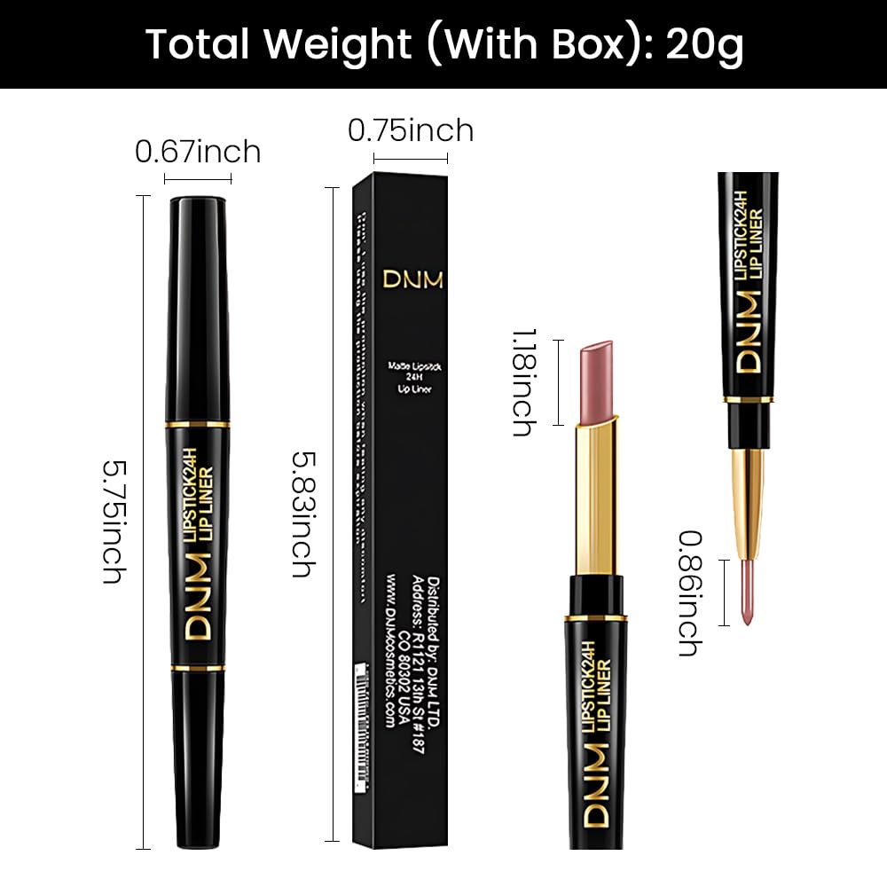 evpct 1Pcs Light Nude Beige Matte Lip Liner and Lipstick Combo Set Kit for Women, Magic Neutral Lipsticks 24 Hours Original Lipstick and Lips Liner Pencil Stain Makeup Long Lasting Waterproof, 23#