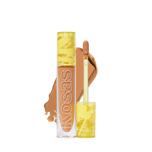 Kosas Revealer Concealer - Medium Coverage Makeup with Hyaluronic Acid, Conceals Dark Circles Under Eyes, Dark Spots and Blemishes + Brightens, Hydrates, Long-Lasting & Vegan,(Tone 08 W)