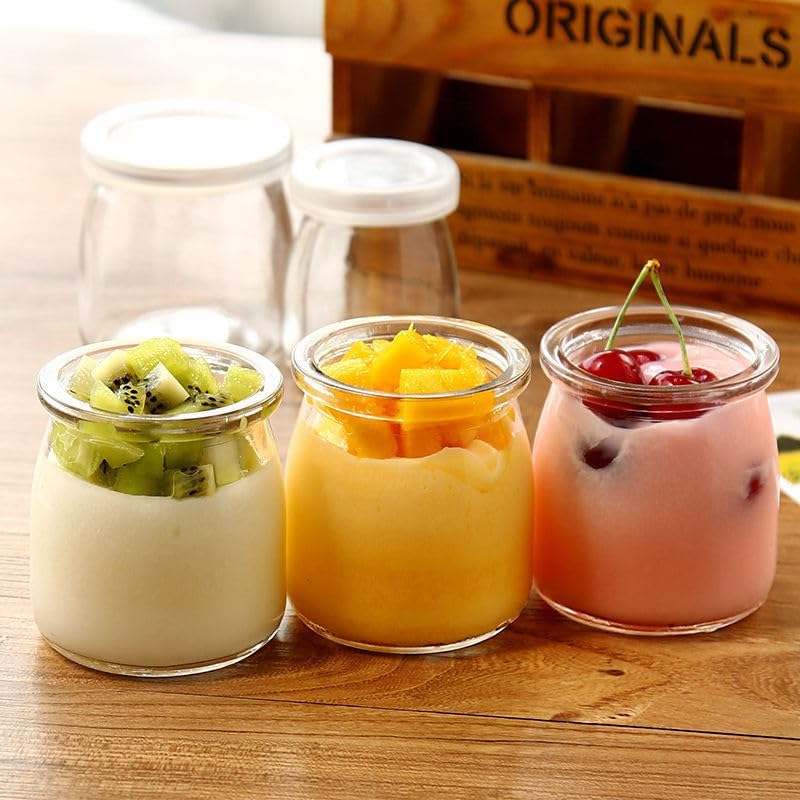 Mini Pudding Jars 60Pack, 3.4 oz Glass Favor Jar with Lids, Candle jars,Yogurt Containers with Lids, Mason Jar,Bath Salt Jars Wedding Favors Honey Pot