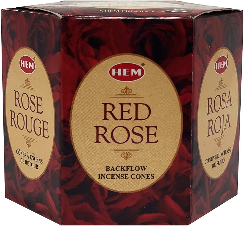 TRUMIRI Red Rose Incense Cones for Waterfall - 40 Pieces (2 Sets of 20)