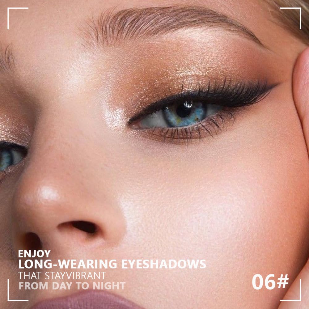 Kaely Powder Eyeshadow Quad, Rose Gold Pink Glitter Eyeshadow Palette Makeup, Neutral Eye Shadow Palette for Older Women Pigmented Waterproof, sombras para ojos, Blendable, Cruelty-free, 06