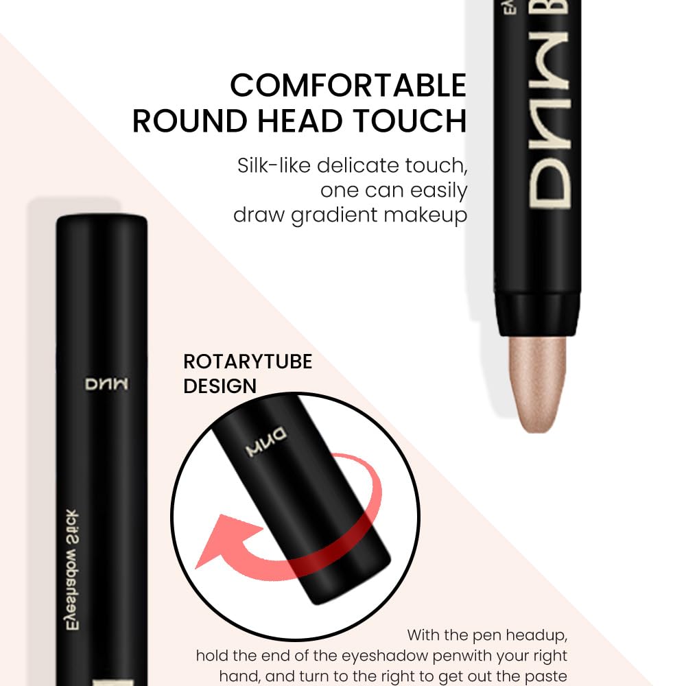 evpct 2Pcs Cream Eyeshadow Sticks Set for Eyes Pearl White & Mocha Beige Shimmer Eye Crayon Shadow Brightener Stick Pencil Pen Bulk sombras en crema para ojos 01+14