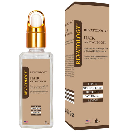 REVATOLOGY Hair Growth Oil – Extra Strength Formula with 12 Oils & 18 Herbal Extracts – Strengthens, Restores & Revives Hair – Natural, Clean, Non-Toxic