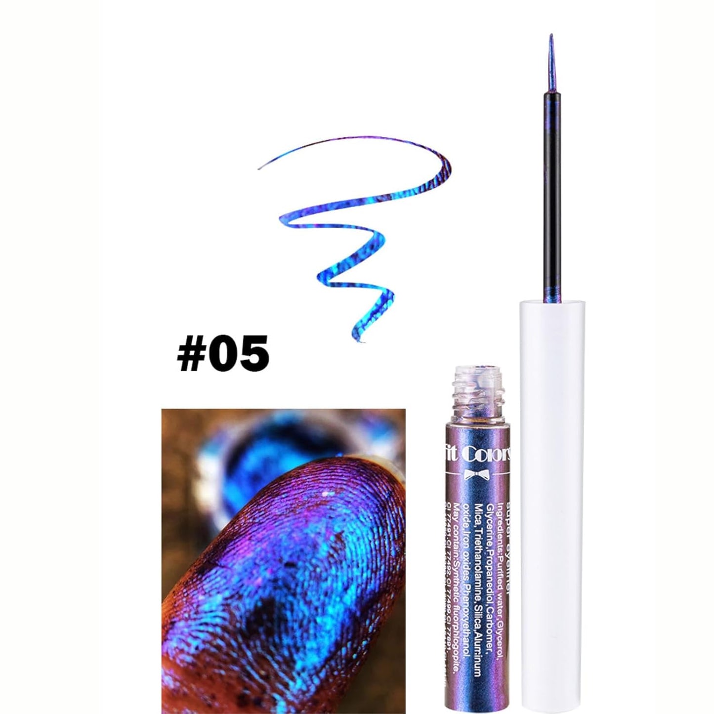 Corlo Glitter liquid eyeliner waterproof, Metallic Intense Color Shifting Colorful Eyeliner, Eyeliner Gel MultiColor Highly Pigmented Gift Kit for Women and Girls (Set)