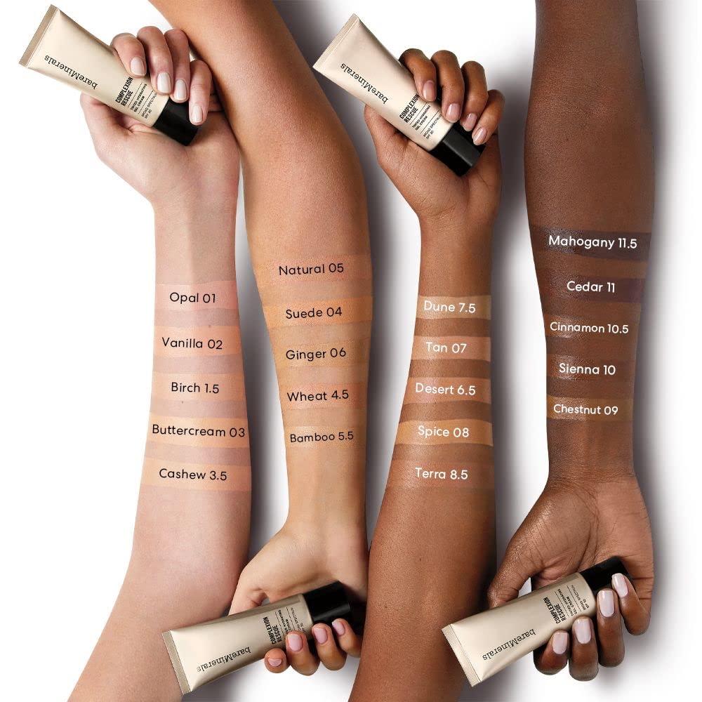 bareMinerals Complexion Rescue Tinted Moisturizer for Face with SPF 30 + Hyaluronic Acid, Hydrating Tinted Mineral Sunscreen for Face, Skin Tint, Vegan, Travel Size