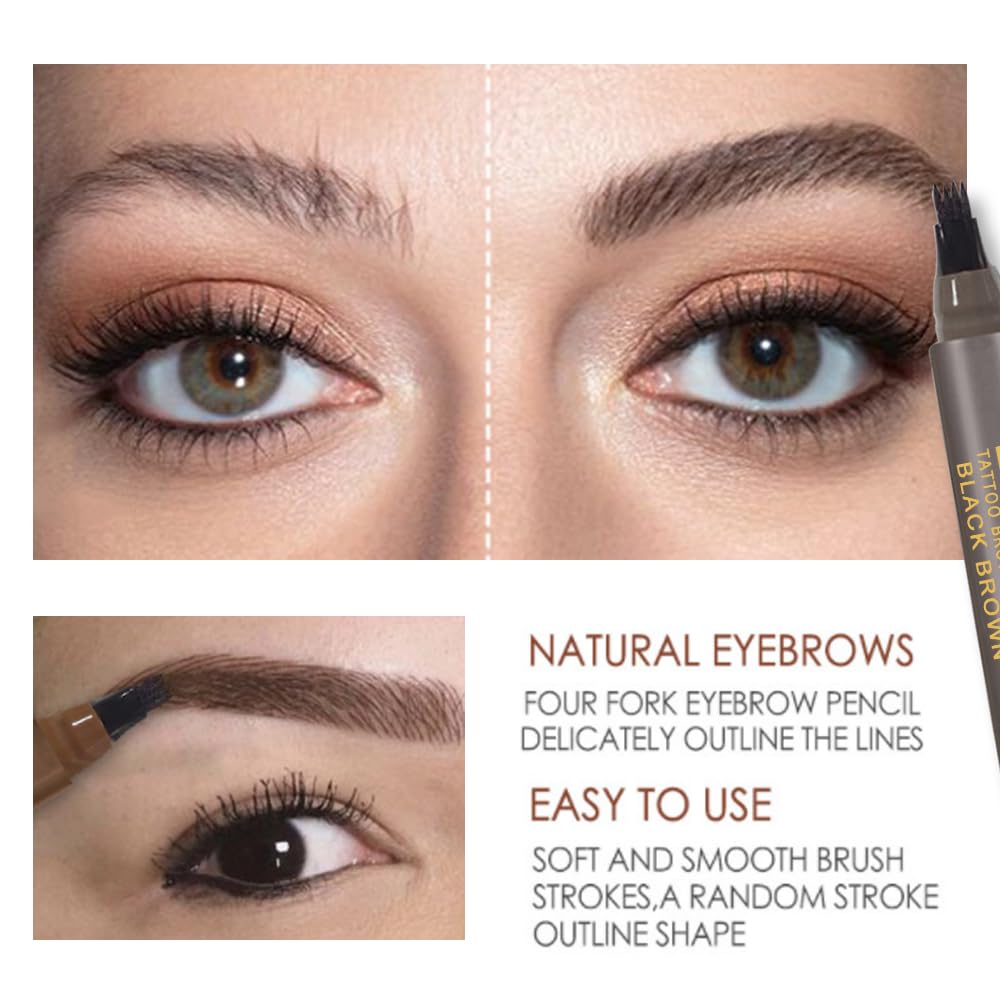 Waterproof Eyebrow Pen - Microblading Tattoo Brow Pencil, 24 Hours Long Lasting, Creates Natural Looking (Auburn - 2 PCS)