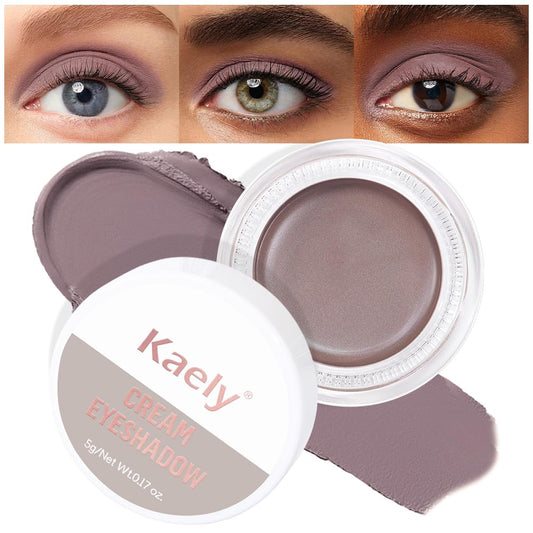 evpct Matte Espresso Coffee Brown Single Cream Eye Shadow Palette Pot Makeup for Older Women, Highly Pigmented Monochrome Cream to Powder Eyeshadow Palette Matte Liquid eyeshadow, Natural Waterproof