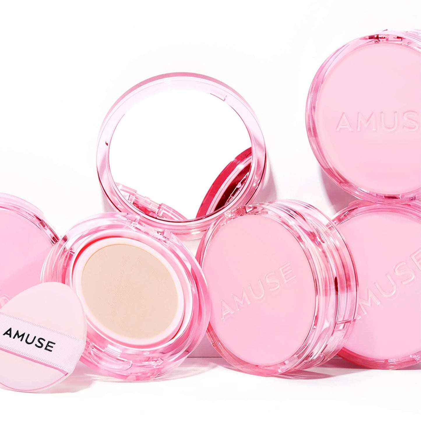 Amuse SEOUL DEW POWER VEGAN CUSHION 01 PURE | clear pink beige | Dewy, glow, long-lasting, double coverage, clean beauty, lightweight, natural look, foundation for sensitive skin, hydrating cushion