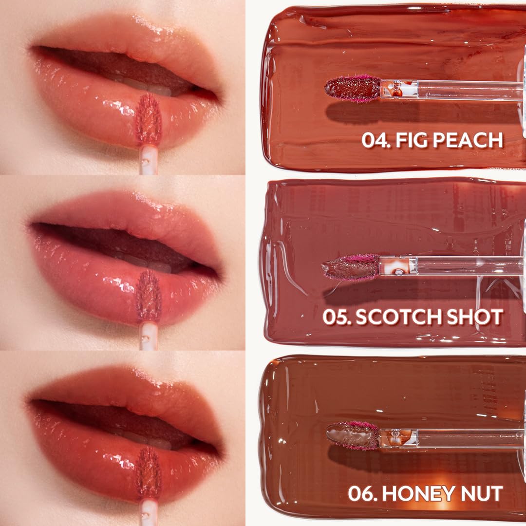 TIRTIR Waterism Tinted Lip Gloss #04 Fig Peach, 0.14 Fl Oz – Kiss Ready Lipgloss, 12H Long Lasting Non Sticky Natural Tinted Glow Korean Multiuse Cheek and Lip Tint for Women gift