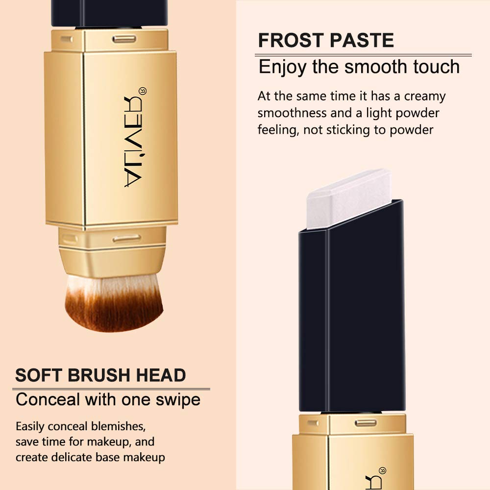 2 IN 1 Design Foundation & Brush, Face Makeup Foundation, Portable Makeup Concealers, Color Changing Foundation, Concealer Cover Concealer