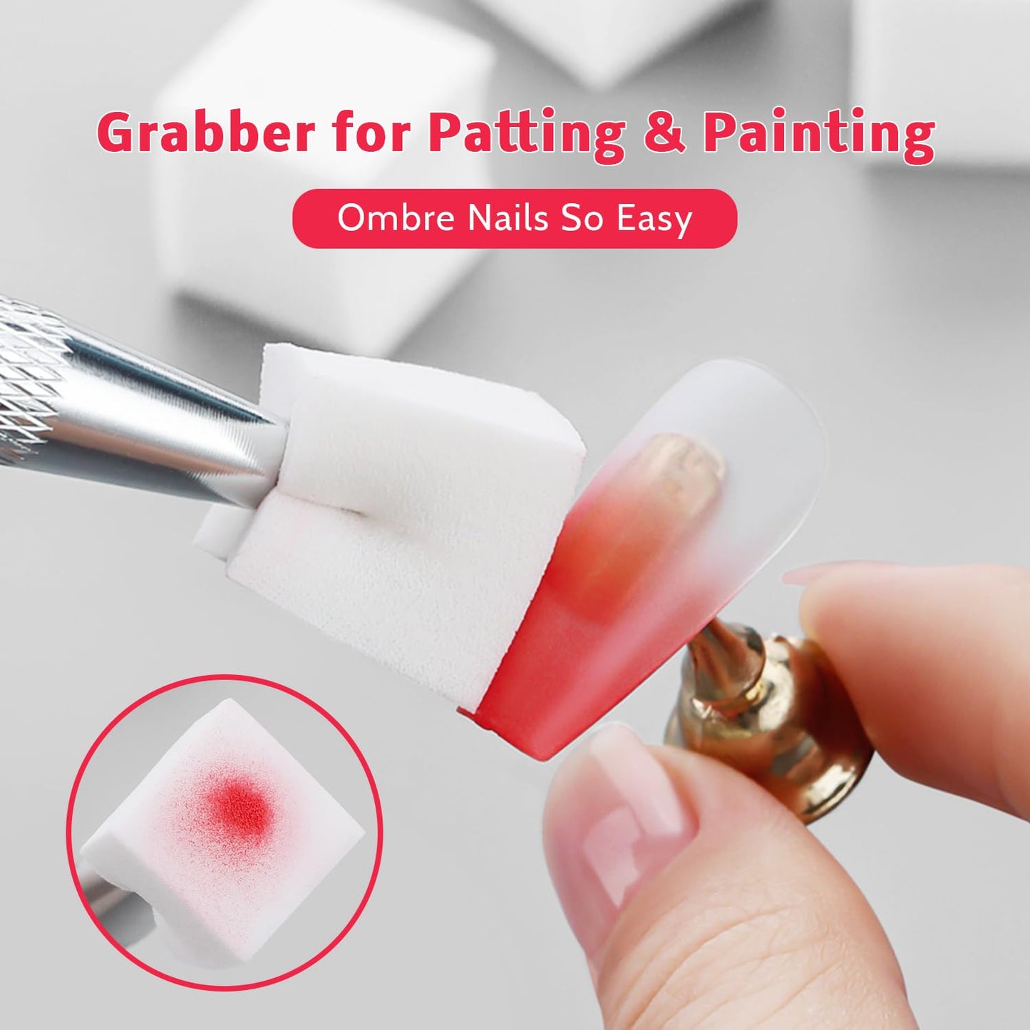 Sponge Pat Paint Nail Gel, Blending Colors Ombre Nails Gradient Gel Nail Blush Blooming Aura Nails Drawing Stripper Floral Painting Nail Art, No Wipe, UV/LED Curing 5ml 1PC (Blue)
