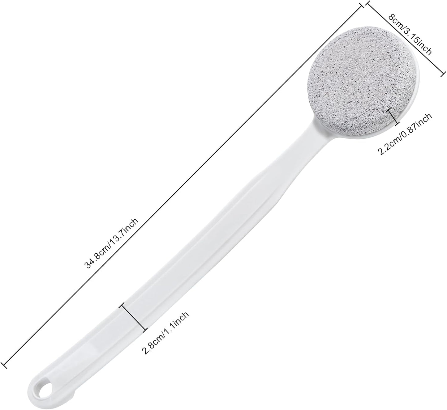 Pumice Stone for Feet with Long Handle 13.7", 3 Pack Hard Skin Callus Remover, Scrubber and Exfoliator for Dead Dry Skin, Softer & Smoother Feet, Pedicure Tool (Curved)