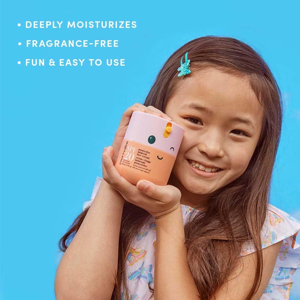 Evereden Kids Face Cream, 1.7 oz. | Fragrance-Free and Kids Face Lotion with SPF 20 | Clean and Non-Toxic Face Moisturizer | Multi-Vitamin Skin Care | FSA Eligible