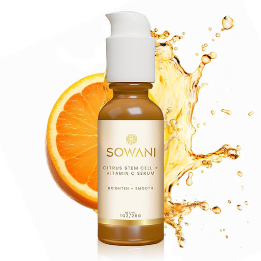 Gentle Vitamin C Serum – Brightening & Hydrating with Citrus Stem Cells and Chamomile, Safe for Rosacea & Sensitive Skin, 1oz