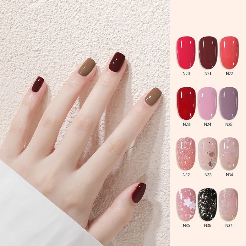 Nail Polish set - Nail Lacquer Quick Dry, Full Size, Vibrant, Colorful, Trendy, Glitter, Glossy, Metallic, Matte Nail Art Nail Shades (N31 gilt naked powder, 52g)