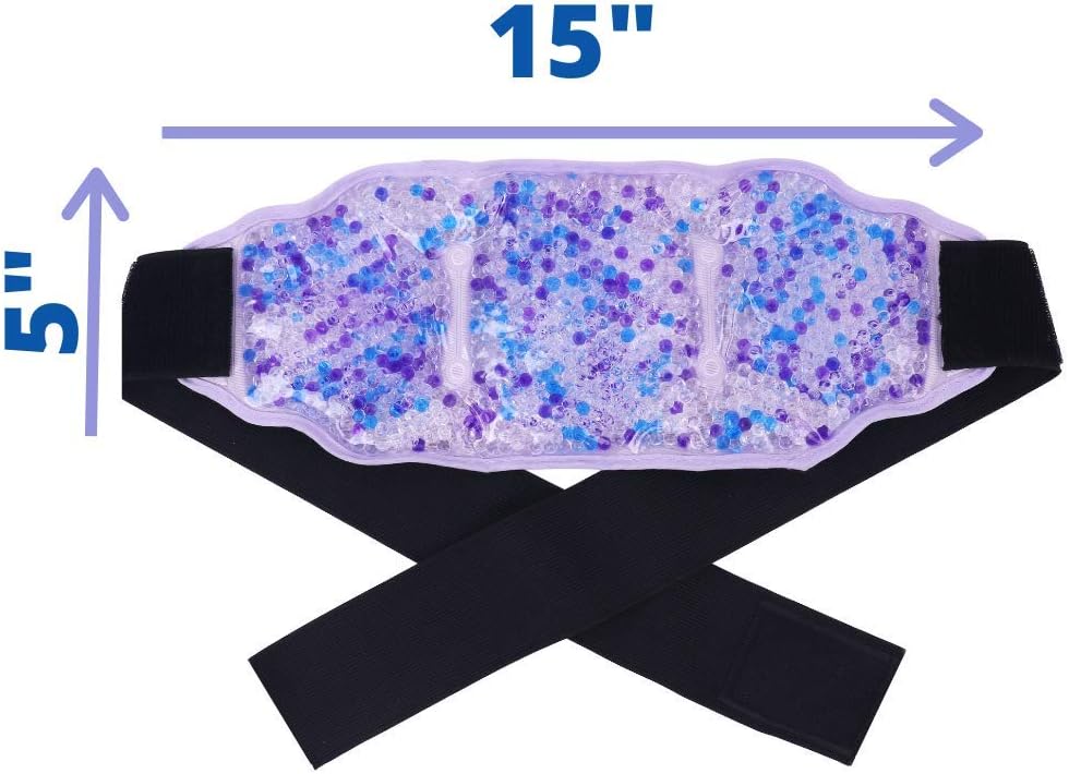 Premium Hot Cold Gel Bead Ice Packs by FOMI Care | 2 Pack | Cool Compress for Lower Back, Shoulder, Knee, Bicep, Stomach | Coccyx, Sciatica, Tailbone Pain Relief | Flexible, Reusable Heating Pad