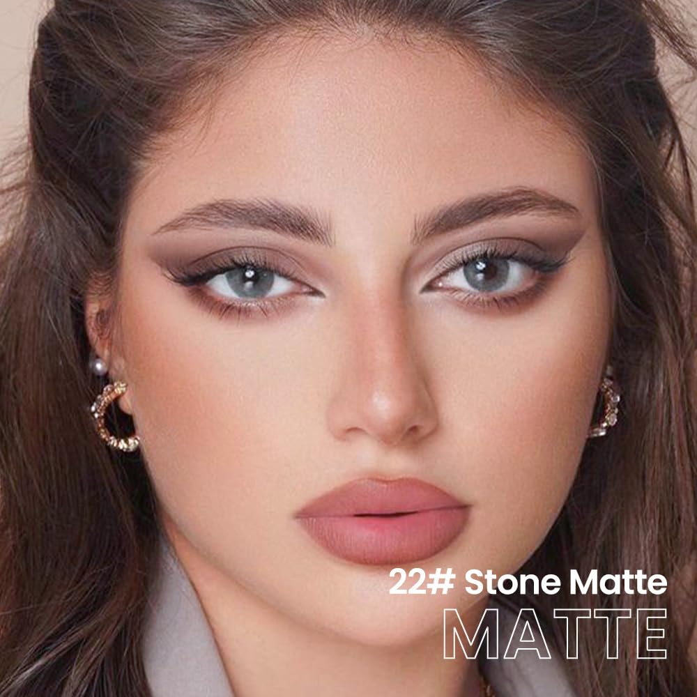 evpct 2Pcs Cream Eye Shadow Brightener Sticks Set for Eyes, Caramel Matte Pencil Eye shadow Applicator Stick Pen Palette Makeup Waterproof sombras en crema para ojos 19 + 22
