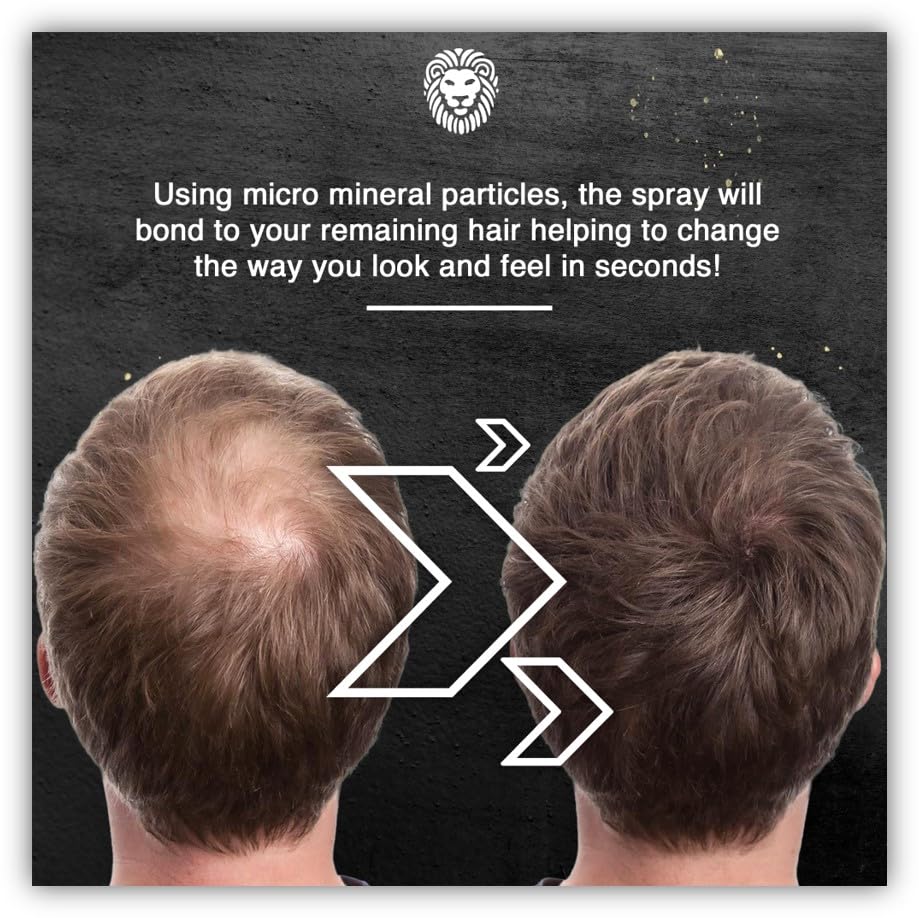 MANE Hair Thickening Spray & Root Touch Up, Instantly Thicker Hair for Men & Women, Fill in Hairlines and Hide Thinning and Fine Patches - Jet Black, 12 Colors (6.76 oz)