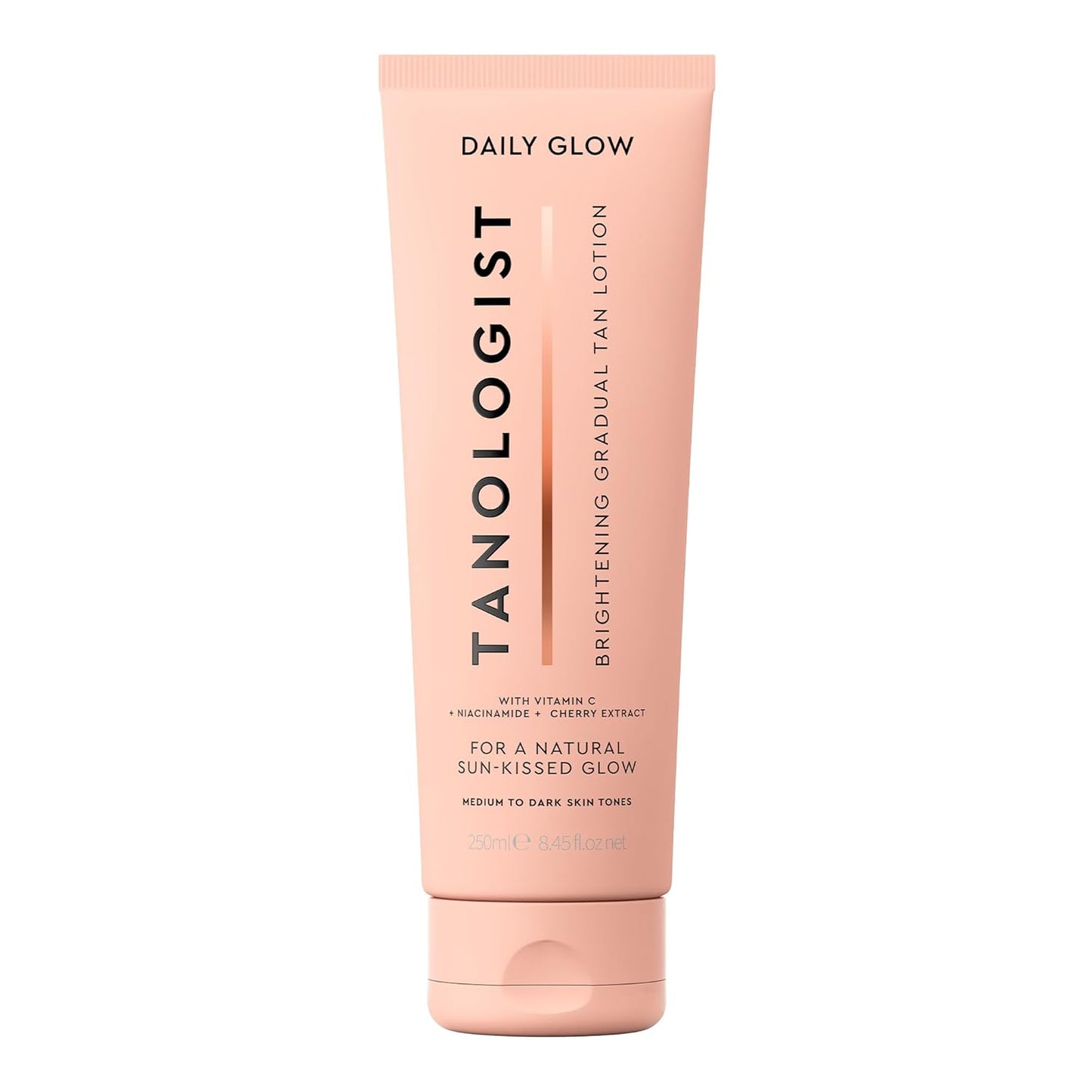 Tanologist Brightening Daily Glow Body Lotion- Medium/Dark, Gradual Tanning Lotion, No Fake Tan Smell, Streak-Free & Natural Looking Self Tanner, Vegan, 8.45 fl. oz/250 ml Tube