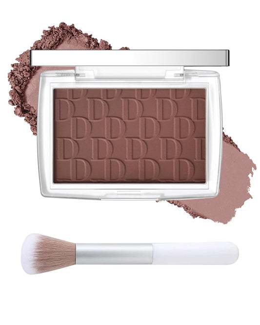 Powder Blush Palette, Matte Powder Makeup Blush for Cheeks, Natural Glow Face Blush Contour Palette, Lightweight, Smooth, High Impact Buildable Color, Long-lasting All-Day Face Enhancing -#Mahogany