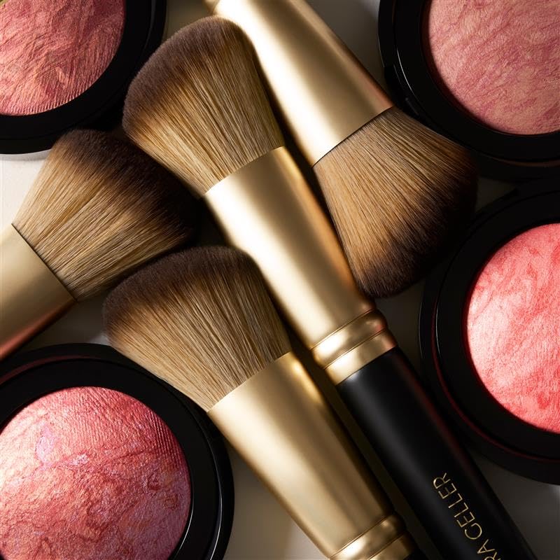 LAURA GELLER NEW YORK Baked Blush-n-Brighten Marbleized Blush + Angled Brush (06 Pink Grapefruit, 47mm)