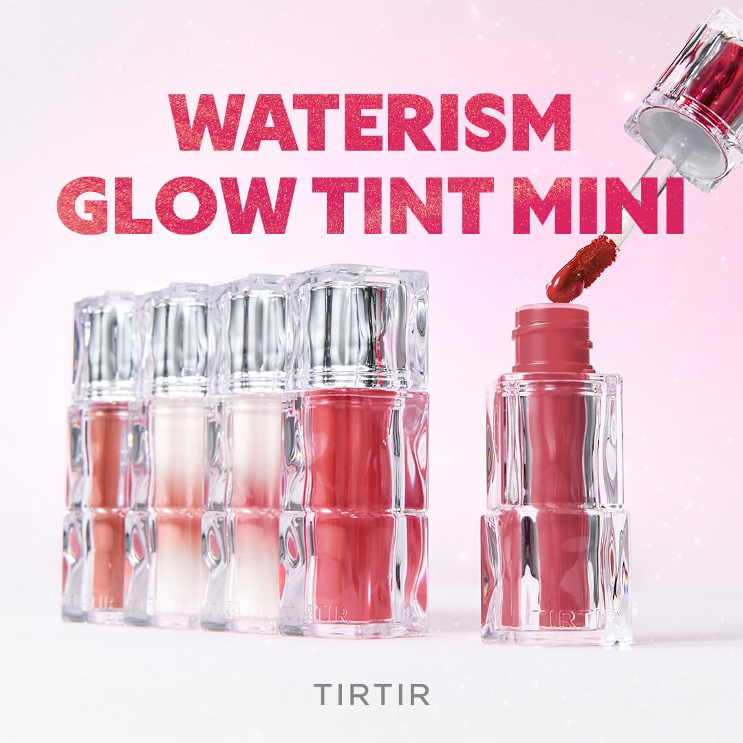 TIRTIR [*Mini Size Waterism Tinted Lip Gloss #28 Wintery, 0.06 Fl Oz – Kiss Ready Lipgloss, 12H Long Lasting Non Sticky Natural Tinted Glow Korean Multiuse Cheek and Lip Tint for Women gift