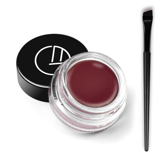 Eyeliner Gel Set,Long Lasting Waterproof With 5.51 IN Long Eyeliner Brush,High-Intensity Pigments Smudge-Proof Eye Liner Makeup Creamy Gel 5G-Purple Red