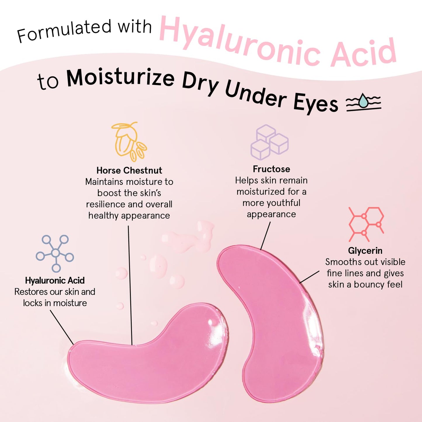 grace & stella Award Winning Under Eye Mask (Pink, 48 Pairs) Reduce Dark Circles, Puffy Eyes, Undereye Bags, Wrinkles - Gel Under Eye Patches - Gifts for Girlfriend - Vegan Cruelty-Free Self Care