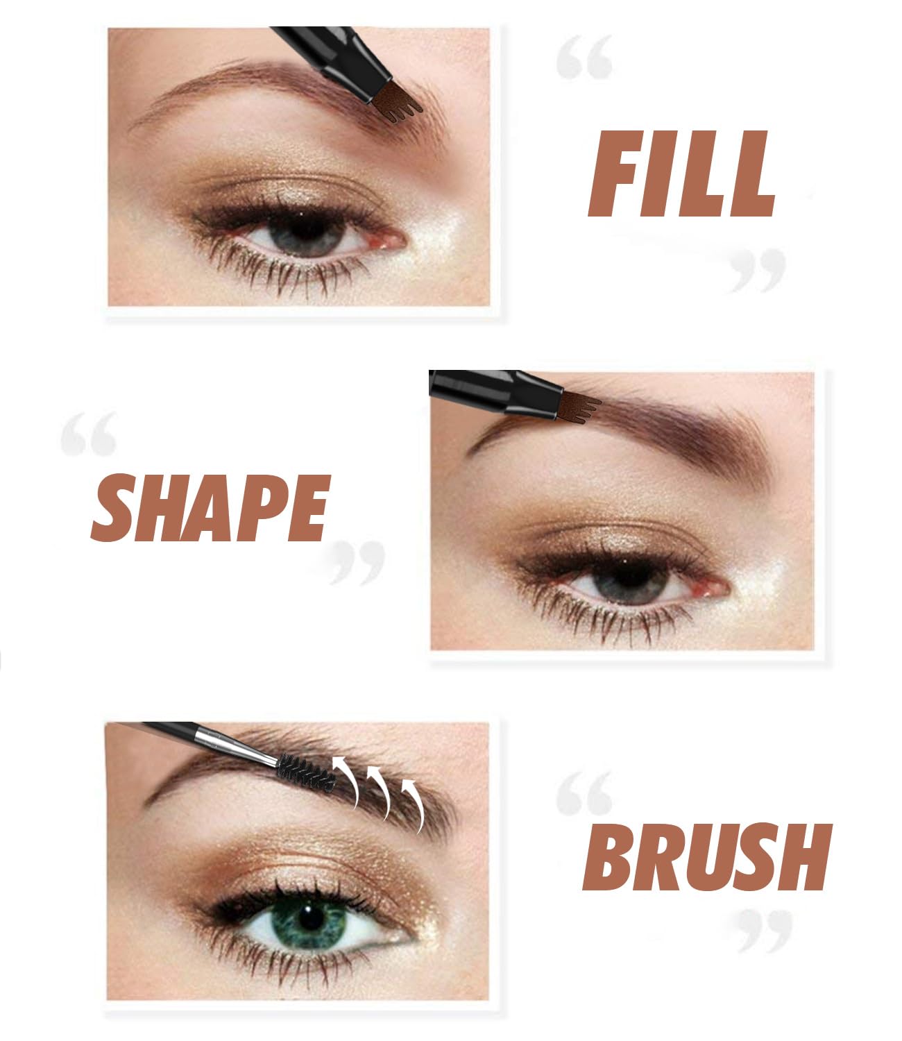 iMethod Eyebrow Pen - iMethod Eyebrow Pencil with a Micro-Fork Tip Applicator Creates Natural Looking Brows Effortlessly and Stays on All Day, Brown