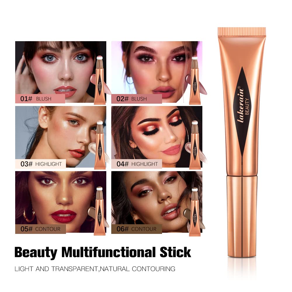 Liquid Contour Beauty Wand, Highlighter and Bronzer Stick with Cushion Applicator Attached Easy to Blend, Long Lasting & Smooth Natural Matte Finish