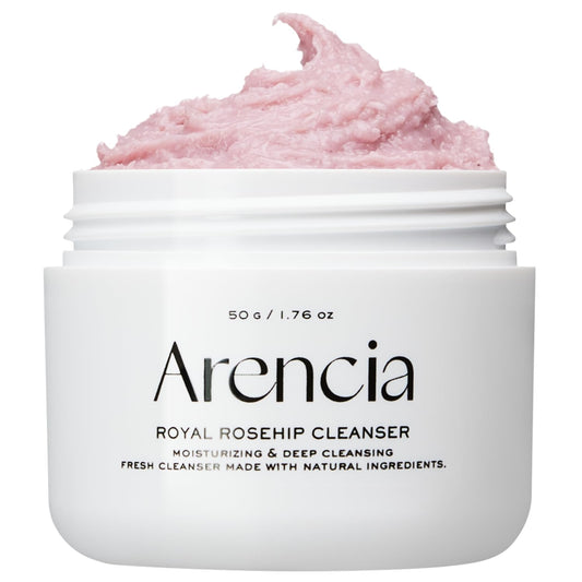 Rosehip Brightening Rice Mochi Face Cleanser & Daily Scrub - Moisturizing, Exfoliating & Deep-Cleansing - All Skin Types with Rice Powder & Rice Water (1.76oz)
