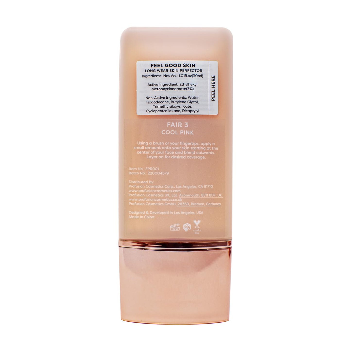Profusion Cosmetics Lightweight Liquid Foundation for a Flawless and Elegant Radiance, Breathable Makeup for Improves Uneven Skin Tone, Cruelty-Free - Fair 3