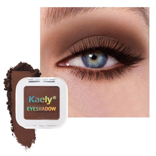 Kaely Pressed Single Eyeshadow Makeup, Coffee Matte Highly Pigmented Monochrome Eye Shadow Palette, Waterproof Neutral Powder Mini Eyeshadow, sombras para ojos, Lightweight Blendable, 09