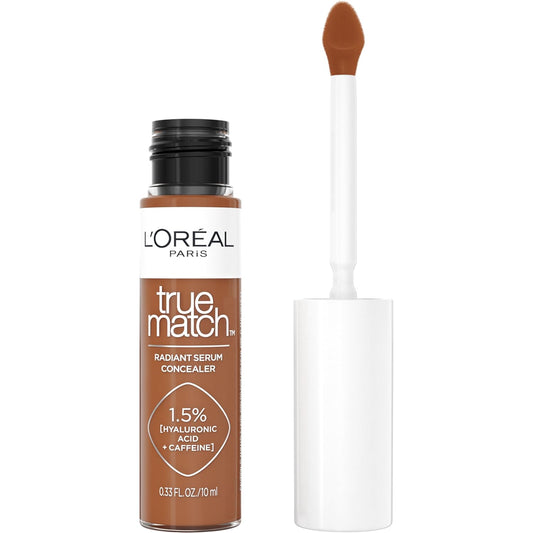 L'Oreal Paris True Match Radiant Serum Concealer, Brightening Under Eye Concealer Make Up with 1.5% Hyaluronic Acid and Caffeine, N10, 0.33 Oz