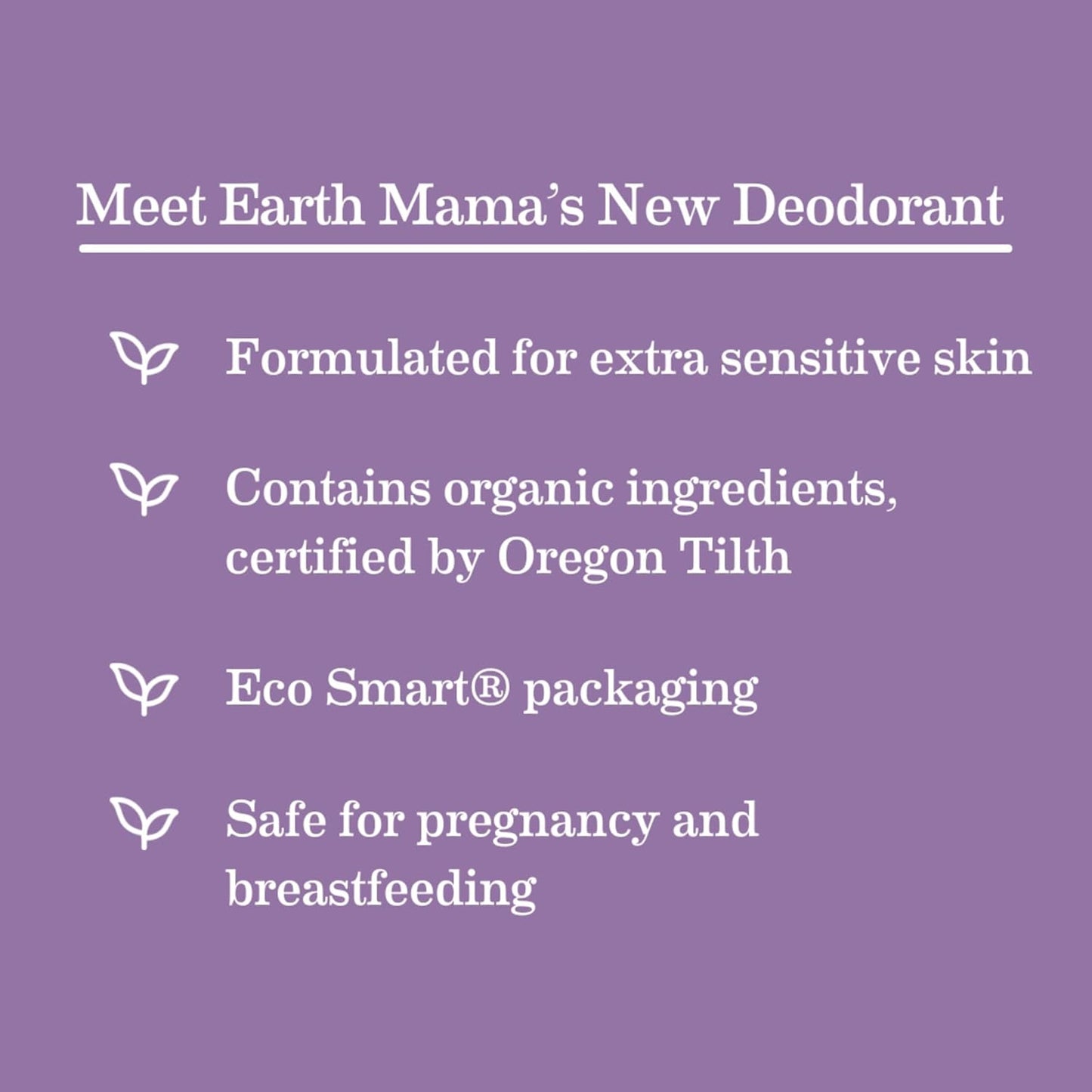 Earth Mama Calming Lavender Deodorant | Safe for Sensitive Skin, Pregnancy and Breastfeeding, Contains Organic Lavender, Calendula and Coconut Oil, No Baking Soda or Aluminum, 2.65-Ounce (2-Pack)