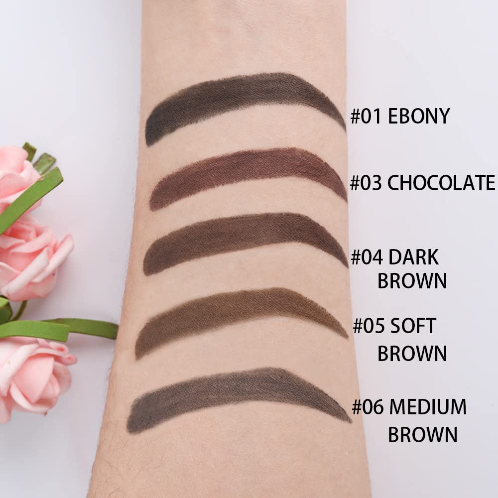 evpct Chocolate Eyebrow Powder Pomade Gel Shaper Makeup Kit with Dual-ended Brush, Eyebrow Stencils Kit for Women Shaping, Eye Brow Pomade Stencil Shaper Tinting kits for Women Long Lasting Waterproof