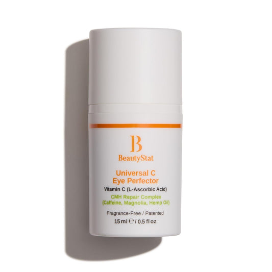 BeautyStat Universal C Eye Perfector Cream - Hydrate, Firm & Lift with Vitamin C, Hyaluronic Acid & Green Tea Extract, Fragrance-Free for Dark Circles & Puffiness Reduction, Safe for Sensitive Skin